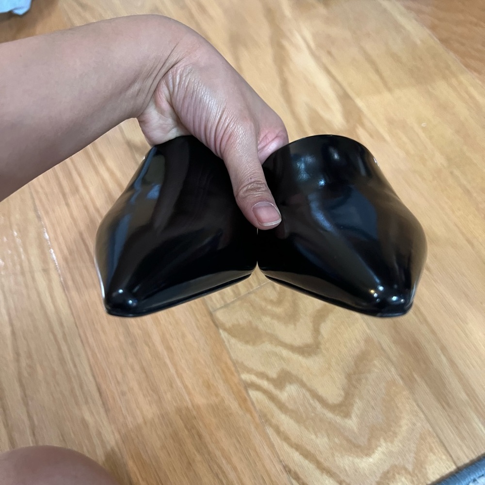 NEW Prada Logo Pointed Toe Mules in Black - Picture 9 of 11